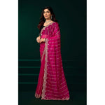 Load image into Gallery viewer, Women's Net Sequence Saree With Unstitched Blouse 5.5Mtr (Pink)
