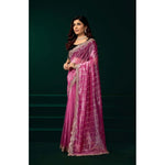 Load image into Gallery viewer, Women's Net Sequence Saree With Unstitched Blouse 5.5Mtr (Pink)

