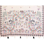 Load image into Gallery viewer, Women's Linen Cotton Printed Saree With Unstitched Blouse 5.5Mtr (Off White)
