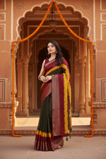 Load image into Gallery viewer, Women's Cotton Silk Solid Saree With Unstitched Blouse 5.5Mtr (Multicolor)
