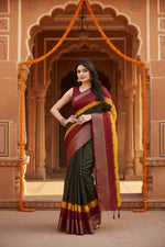 Load image into Gallery viewer, Women's Cotton Silk Solid Saree With Unstitched Blouse 5.5Mtr (Multicolor)
