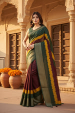 Load image into Gallery viewer, Women's Cotton Silk Solid Saree With Unstitched Blouse 5.5Mtr (Multicolor)
