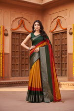 Load image into Gallery viewer, Women's Cotton Silk Solid Saree With Unstitched Blouse 5.5Mtr (Multicolor)

