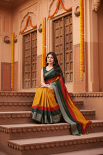 Load image into Gallery viewer, Women's Cotton Silk Solid Saree With Unstitched Blouse 5.5Mtr (Multicolor)
