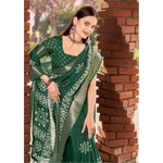 Load image into Gallery viewer, Women's Cotton Silk Printed Saree With Unstitched Blouse 5.5Mtr (Green)
