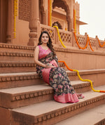 Load image into Gallery viewer, Women's Cotton Silk Floral Printed Saree With Unstitched Blouse 5.5Mtr (Multicolor)
