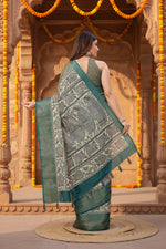 Load image into Gallery viewer, Women's Cotton Silk Printed Saree With Unstitched Blouse 5.5Mtr (Multicolor)
