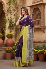 Load image into Gallery viewer, Women's Cotton Silk Printed Saree With Unstitched Blouse 5.5Mtr (Multicolor)
