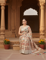 Load image into Gallery viewer, Women's Cotton Silk Printed Saree With Unstitched Blouse 5.5Mtr (Multicolor)
