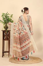 Load image into Gallery viewer, Women's Cotton Silk Printed Saree With Unstitched Blouse 5.5Mtr (Multicolor)
