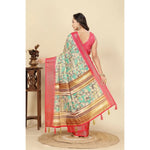 Load image into Gallery viewer, Women's Cotton Silk Floral Printed Saree With Unstitched Blouse 5.5Mtr (Multicolor)
