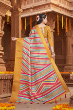 Load image into Gallery viewer, Women's Cotton Silk Striped  Saree With Unstitched Blouse 5.5Mtr (Multicolor)
