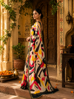 Load image into Gallery viewer, Soft Mulmul Cotton Digital Printed Saree With Unstitched Blouse(Multicolor)
