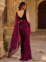 Load image into Gallery viewer, Satin Silk Party Wear Saree  With Unstitched Blouse(Red)
