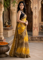 Load image into Gallery viewer, Soft Georgette Ready To Wear Saree With Unstitched Blouse(Yellow)
