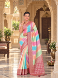 Soft Banarasi Silk Designer Saree With Unstitched Blouse (Light Pink)