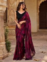 Load image into Gallery viewer, Satin Silk Party Wear Saree  With Unstitched Blouse(Red)
