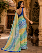 Load image into Gallery viewer, Premium Satin Silk Printed Saree With Unstitched Blouse(Multicolor)
