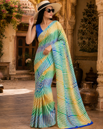 Load image into Gallery viewer, Premium Satin Silk Printed Saree With Unstitched Blouse(Multicolor)
