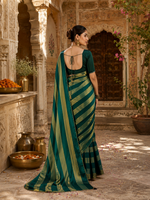 Load image into Gallery viewer, Satin Silk Saree With Unstitched Blouse(Green)
