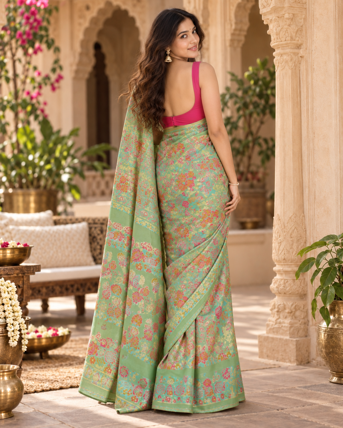 Banarasi Soft Silk Zari Weaving Saree With Unstitched Blouse(Green)