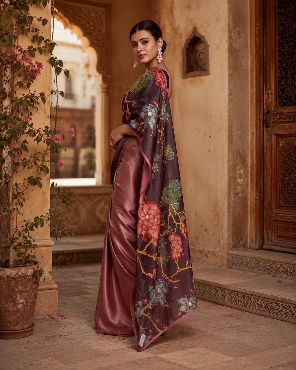 Rangoli Silk Saree With Unstitched Blouse(Pink)