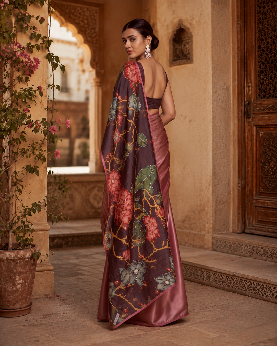 Rangoli Silk Saree With Unstitched Blouse(Pink)