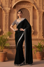Load image into Gallery viewer, Crepe Silk With Unstitched Blouse(Black)
