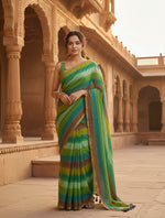 Load image into Gallery viewer, Cotton Khadi Saree With Unstitched Blouse(Green)
