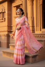 Load image into Gallery viewer, Designer Georgette Printed Saree With Unstitched Blouse(Light Pink)
