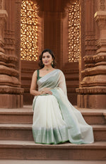 Load image into Gallery viewer, Soft Organza Saree With Unstitched Blouse(Green)
