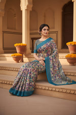 Load image into Gallery viewer, Cotton Digital Printed Saree With  Unstitched Blouse(Morpich)
