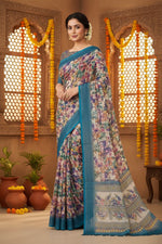 Load image into Gallery viewer, Cotton Digital Printed Saree With  Unstitched Blouse(Morpich)
